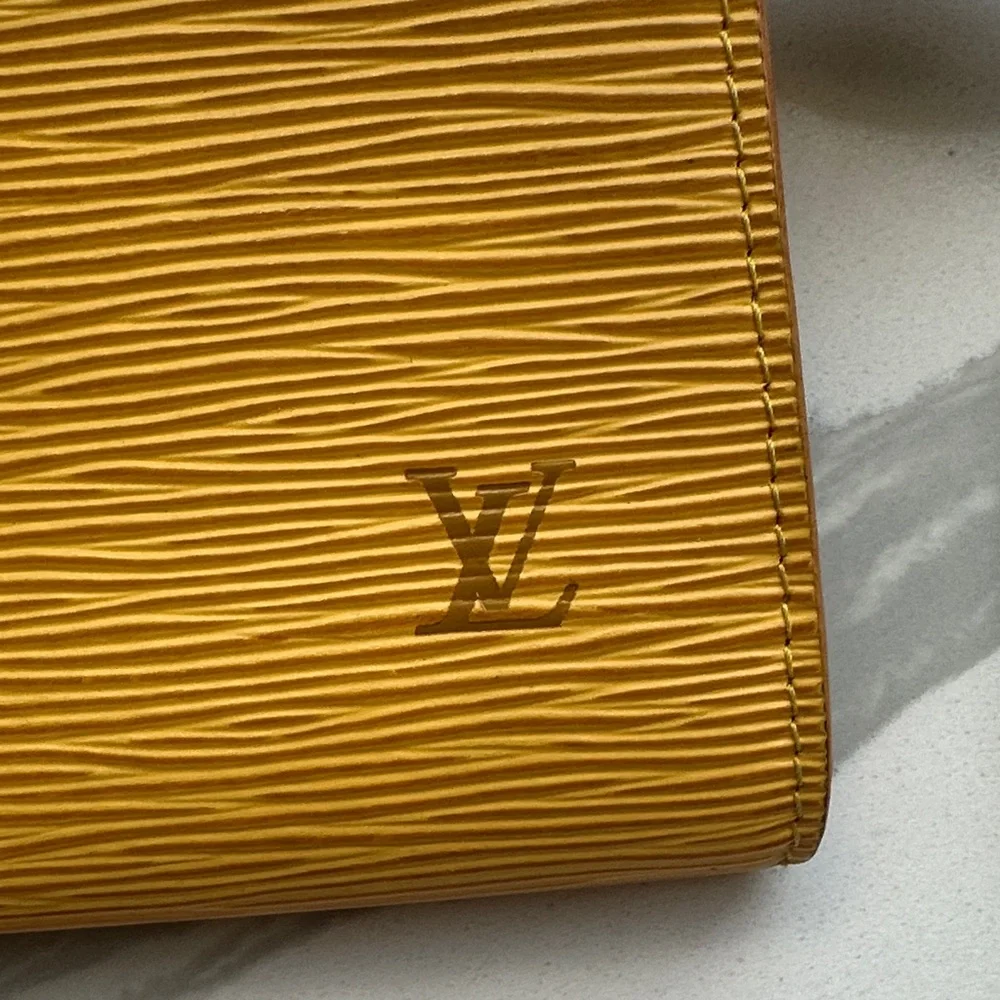 Louis Vuitton Yellow Epi Leather Wristlet Clutch